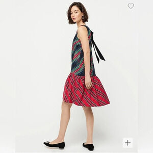 J Crew Sleeveless Maggie taffeta dress in mixed Stewart tartan
